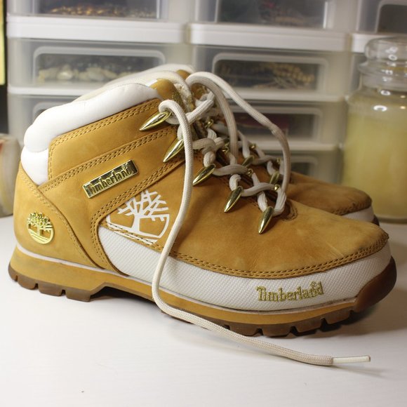 Euro Hiker Boot Timberland 8 Women Tan White READ
